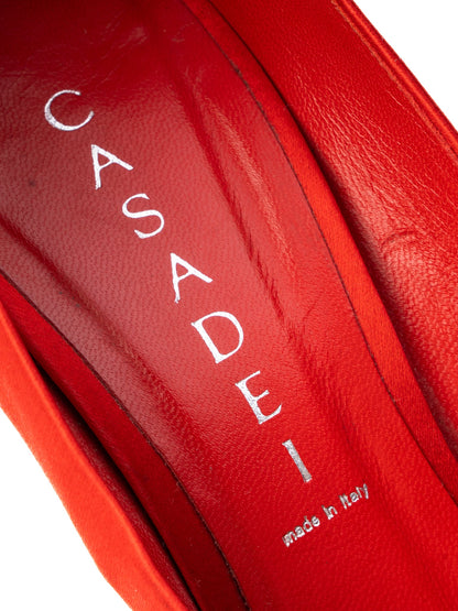 Excellent Casadei Red High Heel Platform Shoes Size 37