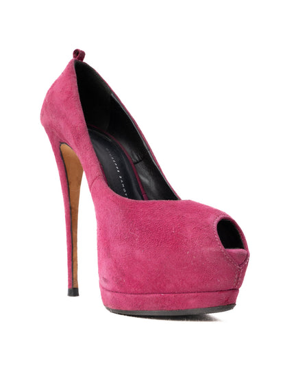 Excellent Giuseppe Zanotti Purple Leather High-Heeled Shoes Size 37.5