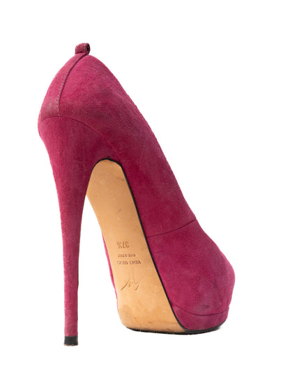 Excellent Giuseppe Zanotti Purple Leather High-Heeled Shoes Size 37.5