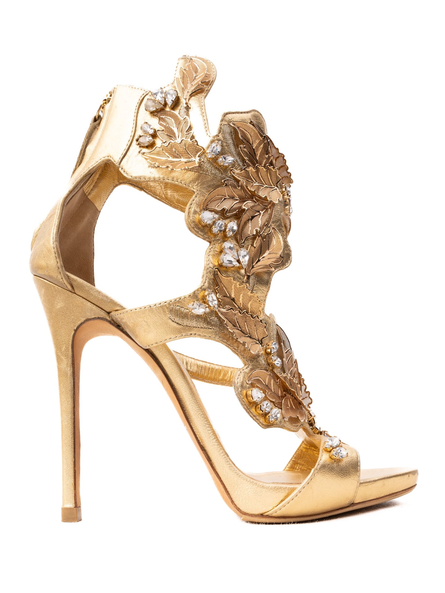 excellent giuseppe zanotti yellow high-heeled sandals size 37.5