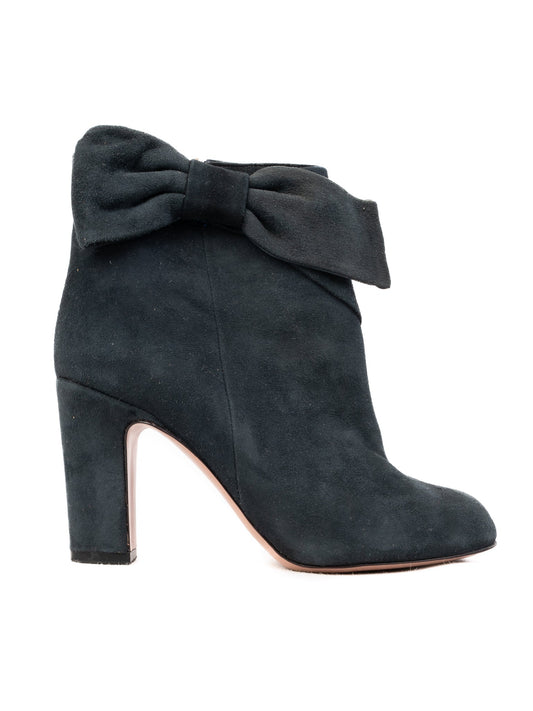 Excellent Red Valentino Black Leather Ankle Boots Size 35.5