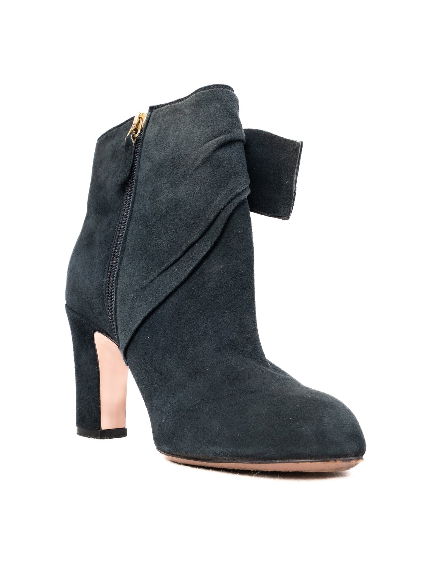 excellent red valentino black leather ankle boots size 35.5