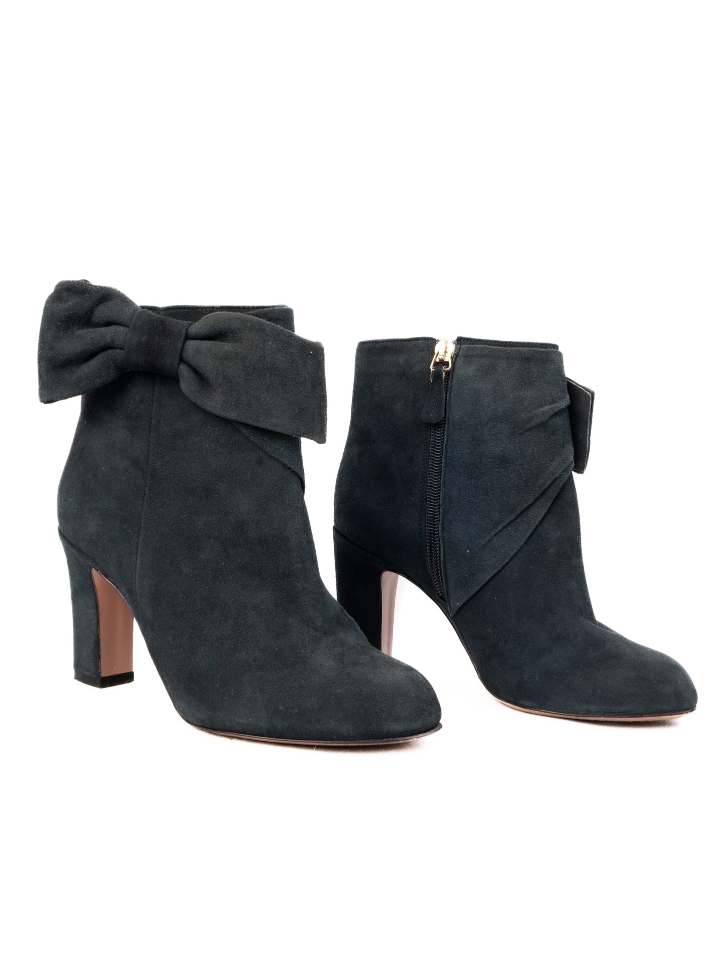 excellent red valentino black leather ankle boots size 35.5