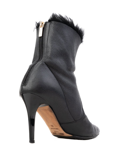 Jimmy Choo Black Leather High-Heeled Ankle Boots Size 35