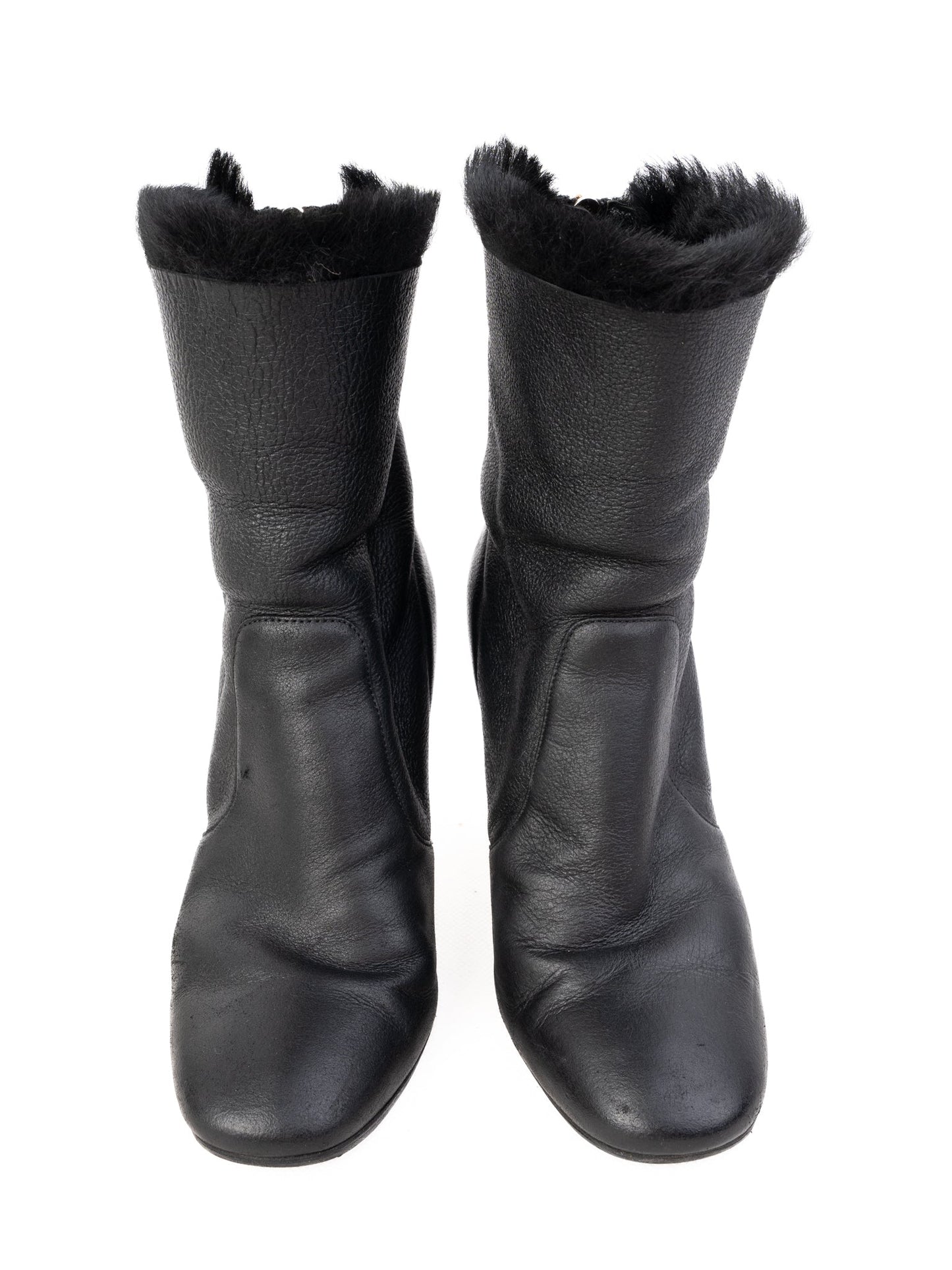 jimmy choo black leather high-heeled ankle boots size 35