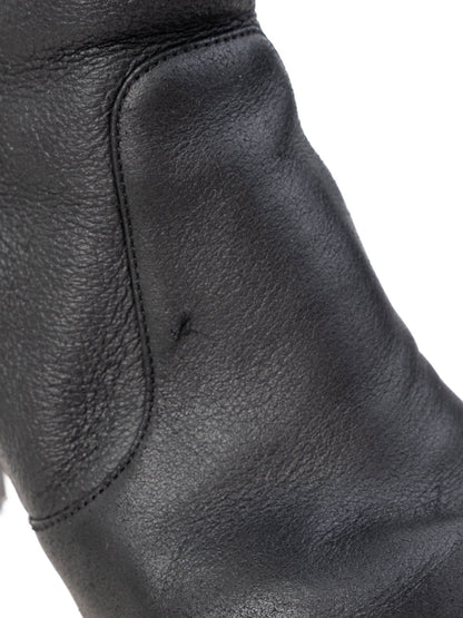 Jimmy Choo Black Leather High-Heeled Ankle Boots Size 35