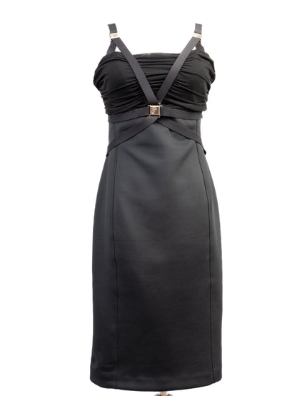 Excellent Versace Black Dress Size L Polyester with Straps