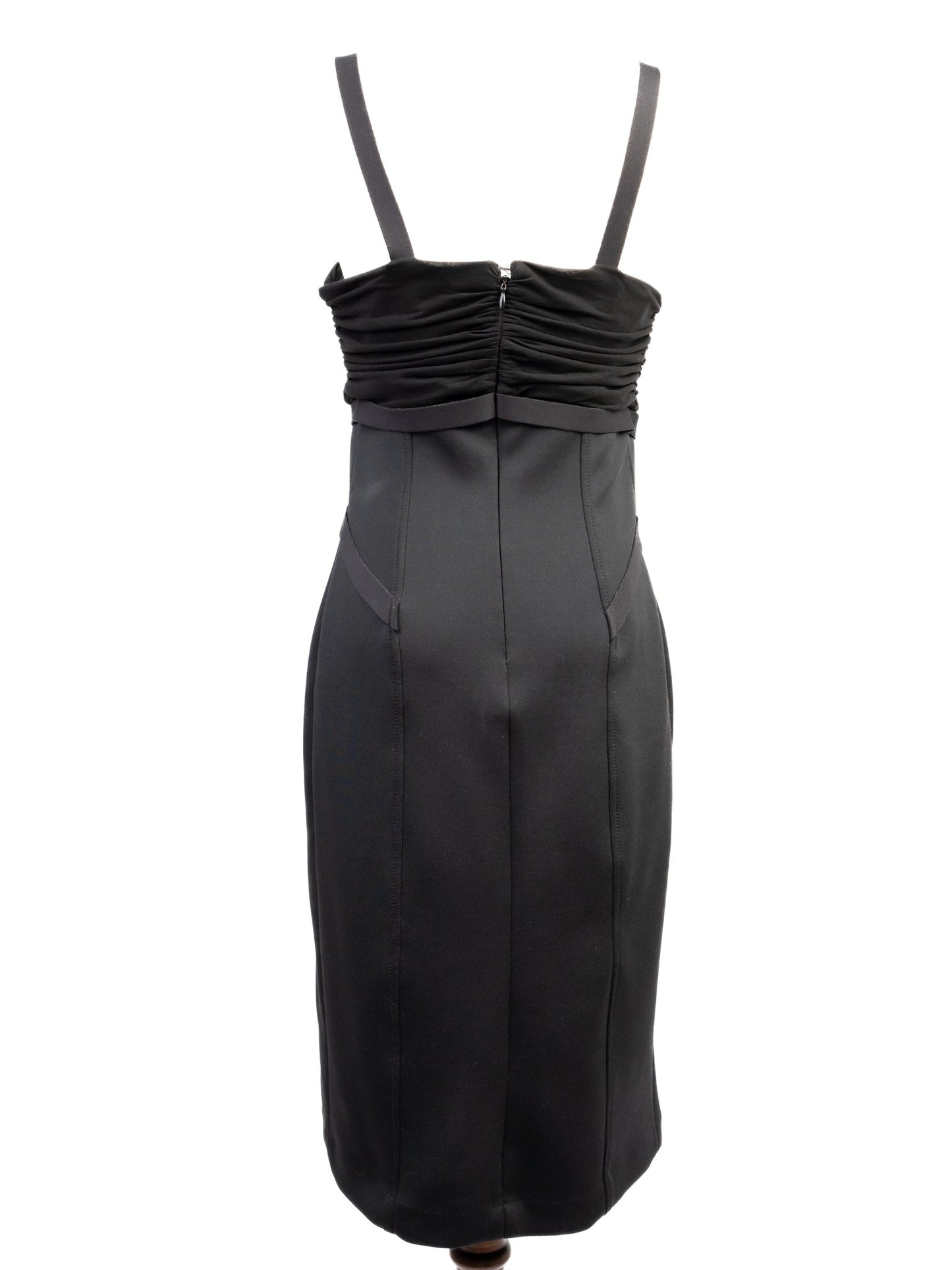 excellent versace black dress size l polyester with straps