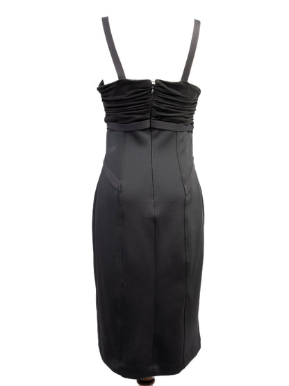 Excellent Versace Black Dress Size L Polyester with Straps