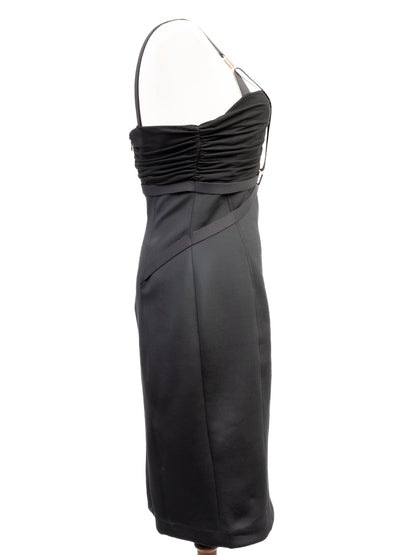 Excellent Versace Black Dress Size L Polyester with Straps