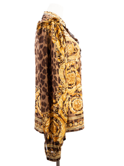 Excellent Versace WomenÕs Long-Sleeve Blouse Silk Size L Combined