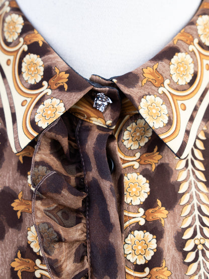 Excellent Versace Women’s Long-Sleeve Blouse Silk Size L Combined