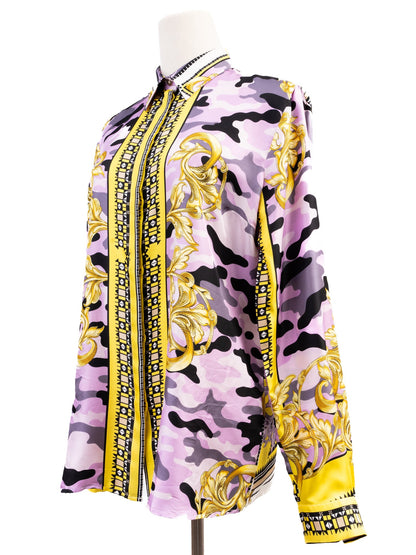 Versace Long-Sleeve Shirt Excellent Condition Silk Combined Colors