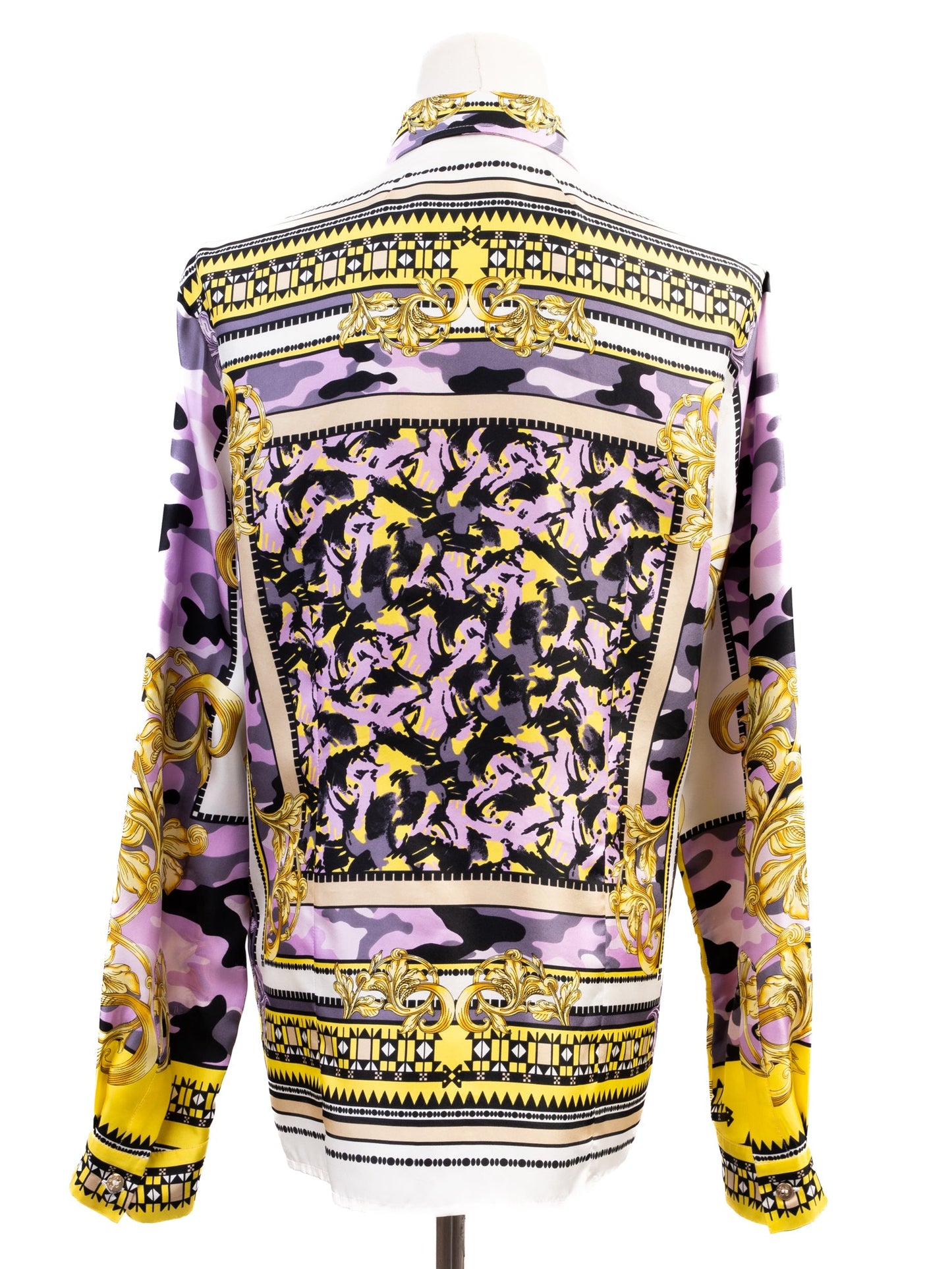 versace long-sleeve shirt excellent condition silk combined colors