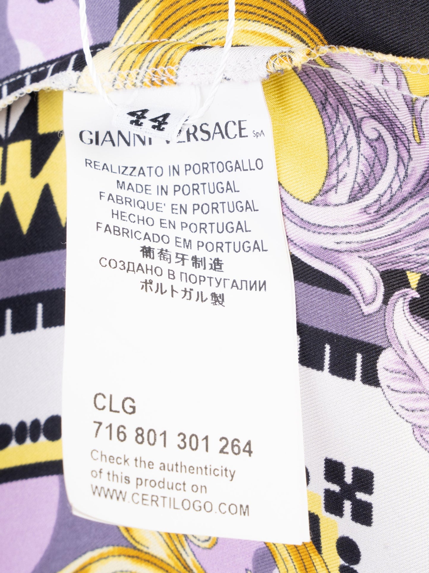 versace long-sleeve shirt excellent condition silk combined colors