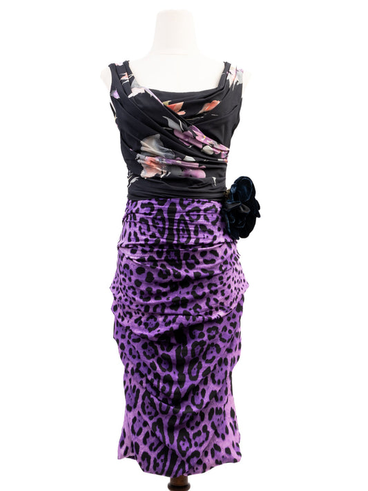 Excellent Dolce Gabbana Floral Silk Dress Size M Combined Colors