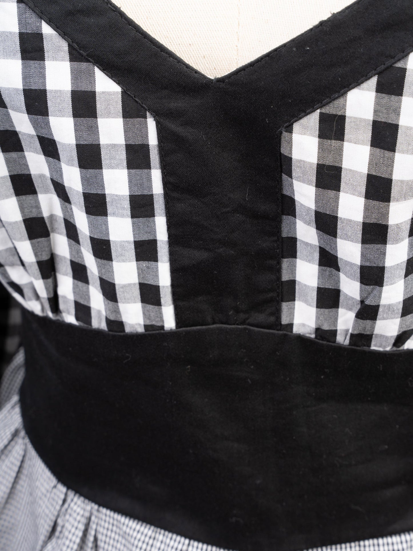 excellent valentino gingham top women size l black white cotton
