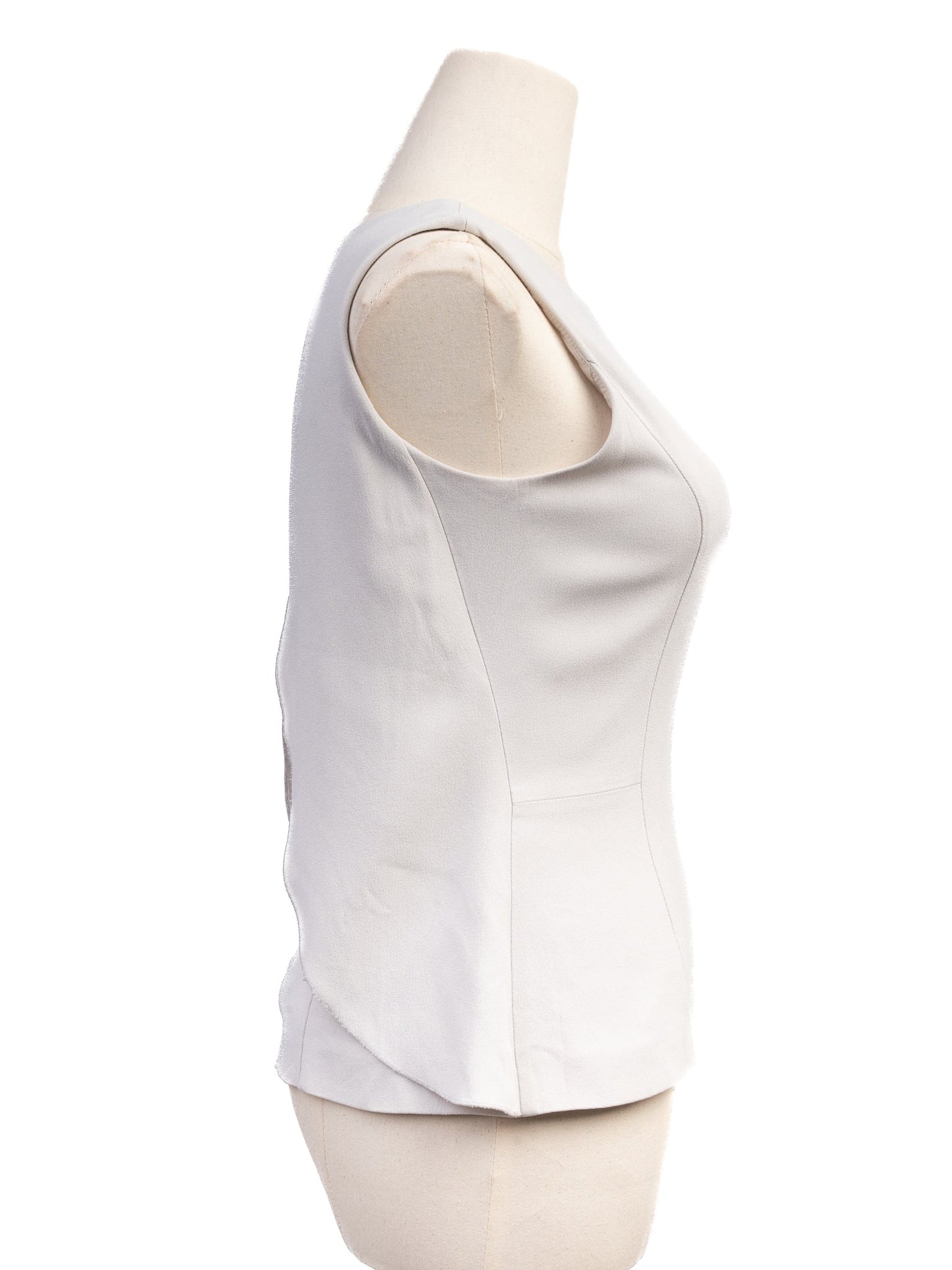 excellent hugo boss gray sleeveless top xxs viscose layered detail