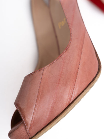 Average Christian Louboutin Pink Leather Slingback Heels Size 38.5