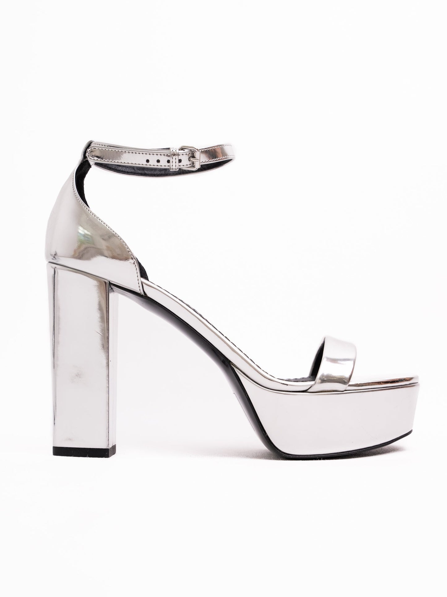average stella mccartney gray lacquer high-heeled platform shoes size 38