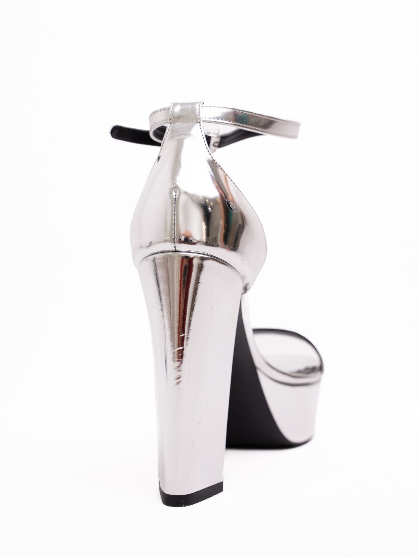 average stella mccartney gray lacquer high-heeled platform shoes size 38