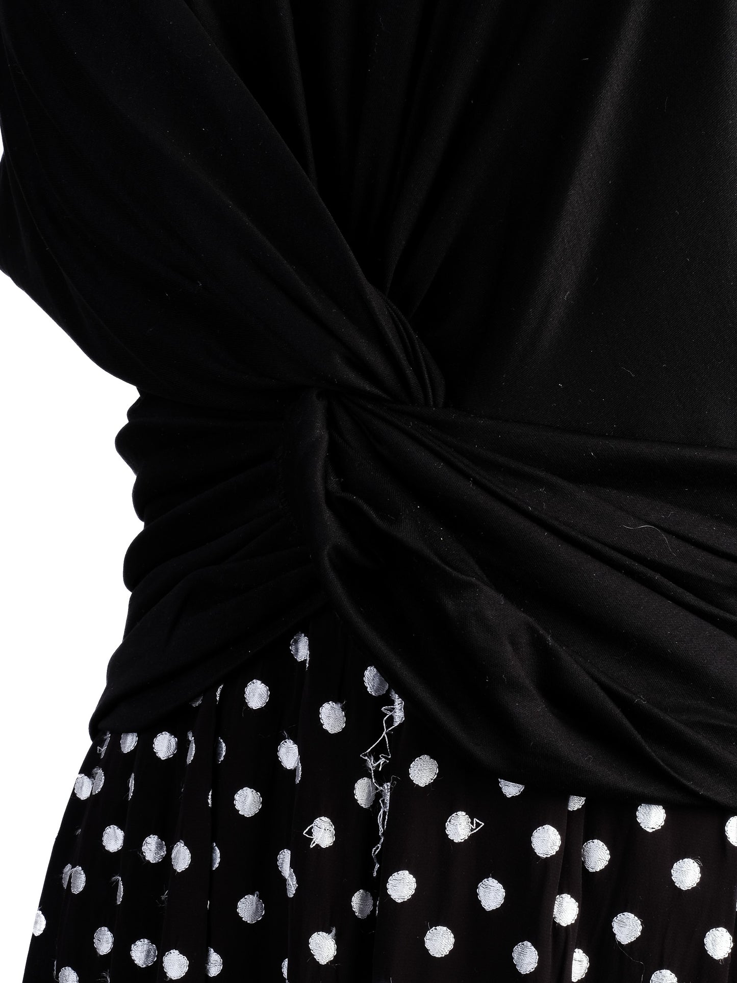 excellent sportmax black dress m knotted top polka dot skirt