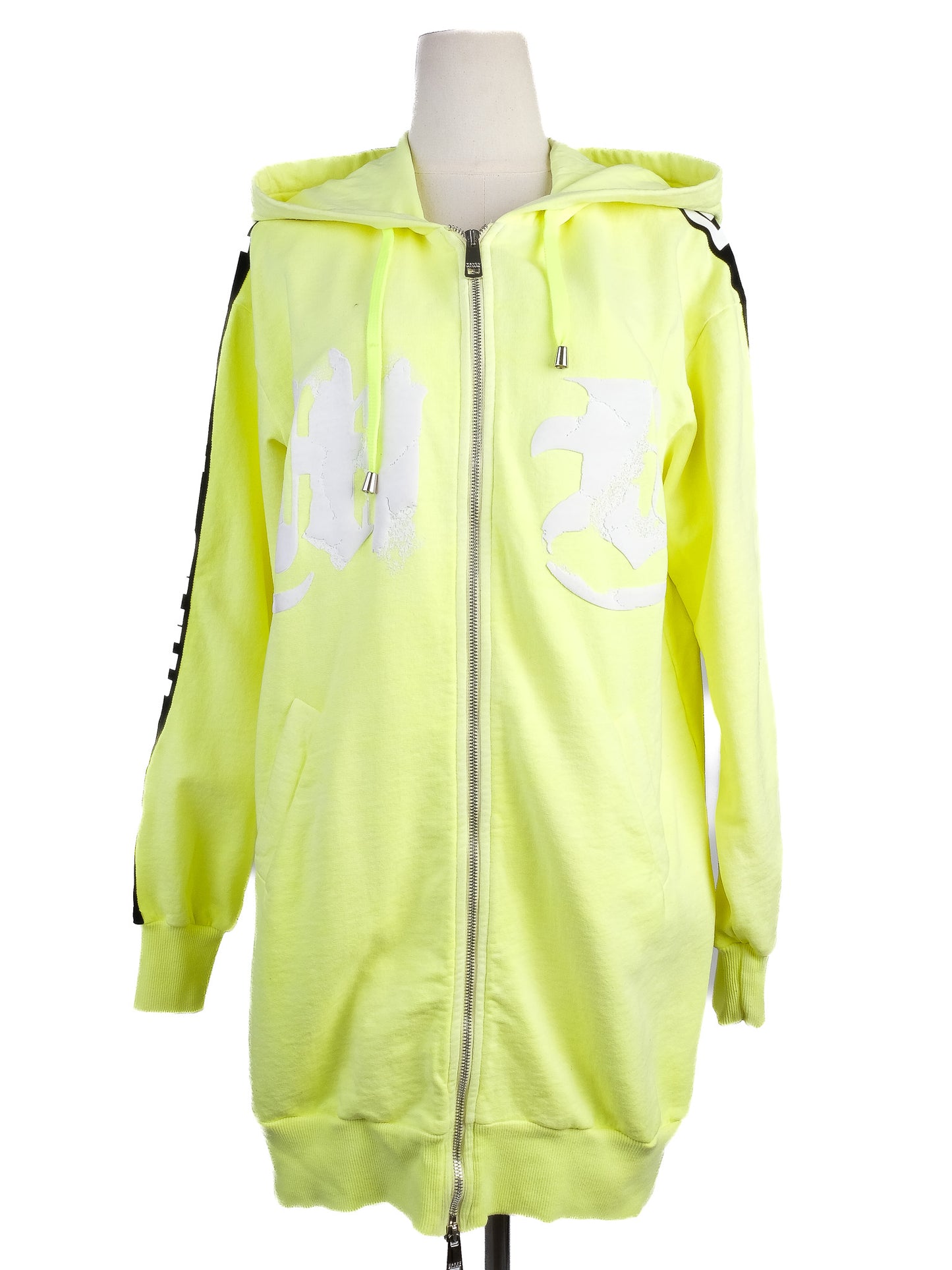 new marco bologna womenõs green zip-up hoodie size s