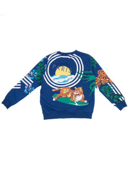 Excellent Kenzo Kids Blue Cotton Sweatshirt Size 14 with Animal Graphics