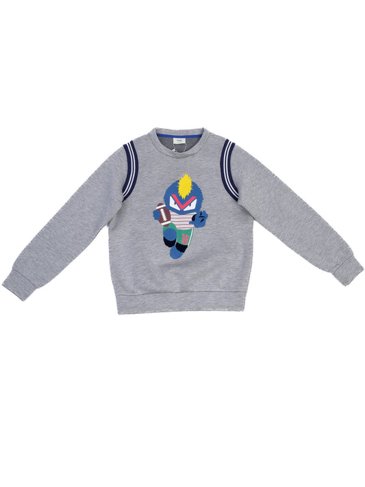 Excellent Fendi Gray Kids Sweatshirt Size 12 Cartoon Design