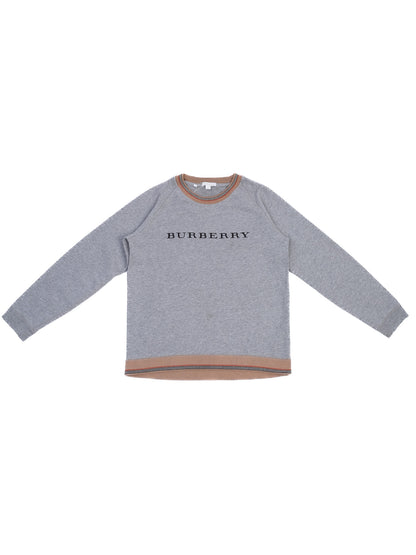 Excellent Burberry Kids Sweatshirt Gray Wool Size 12