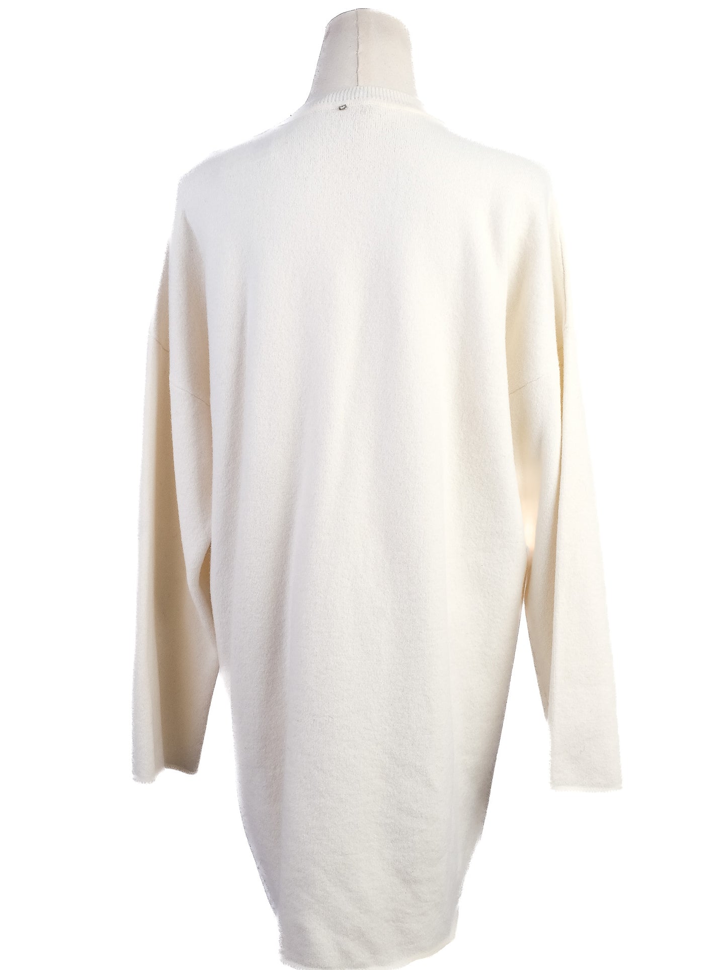 excellent sportmax white wool sweater size s with black pom-poms