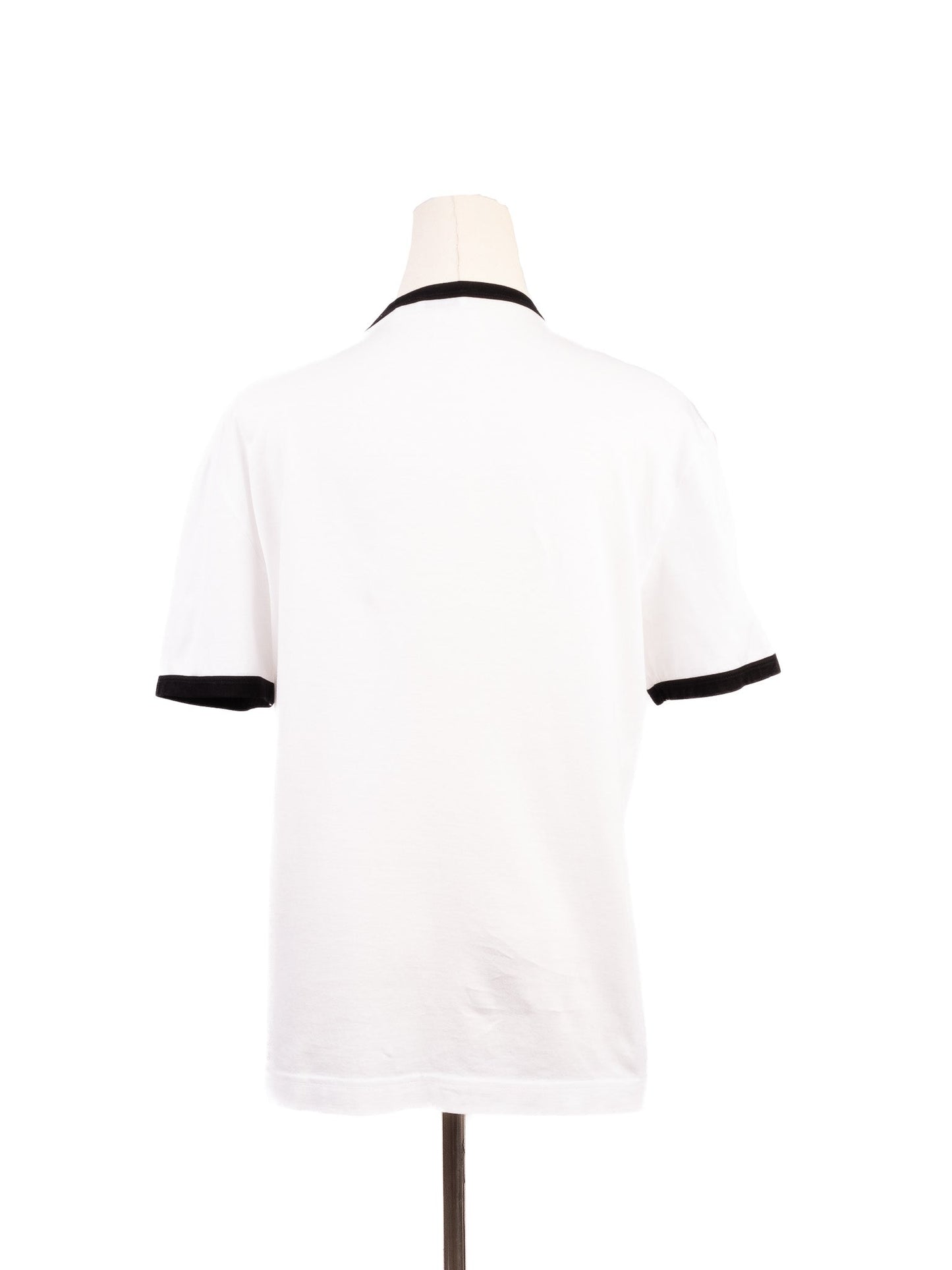 excellent dolce gabbana white t-shirt with black trim size n/a