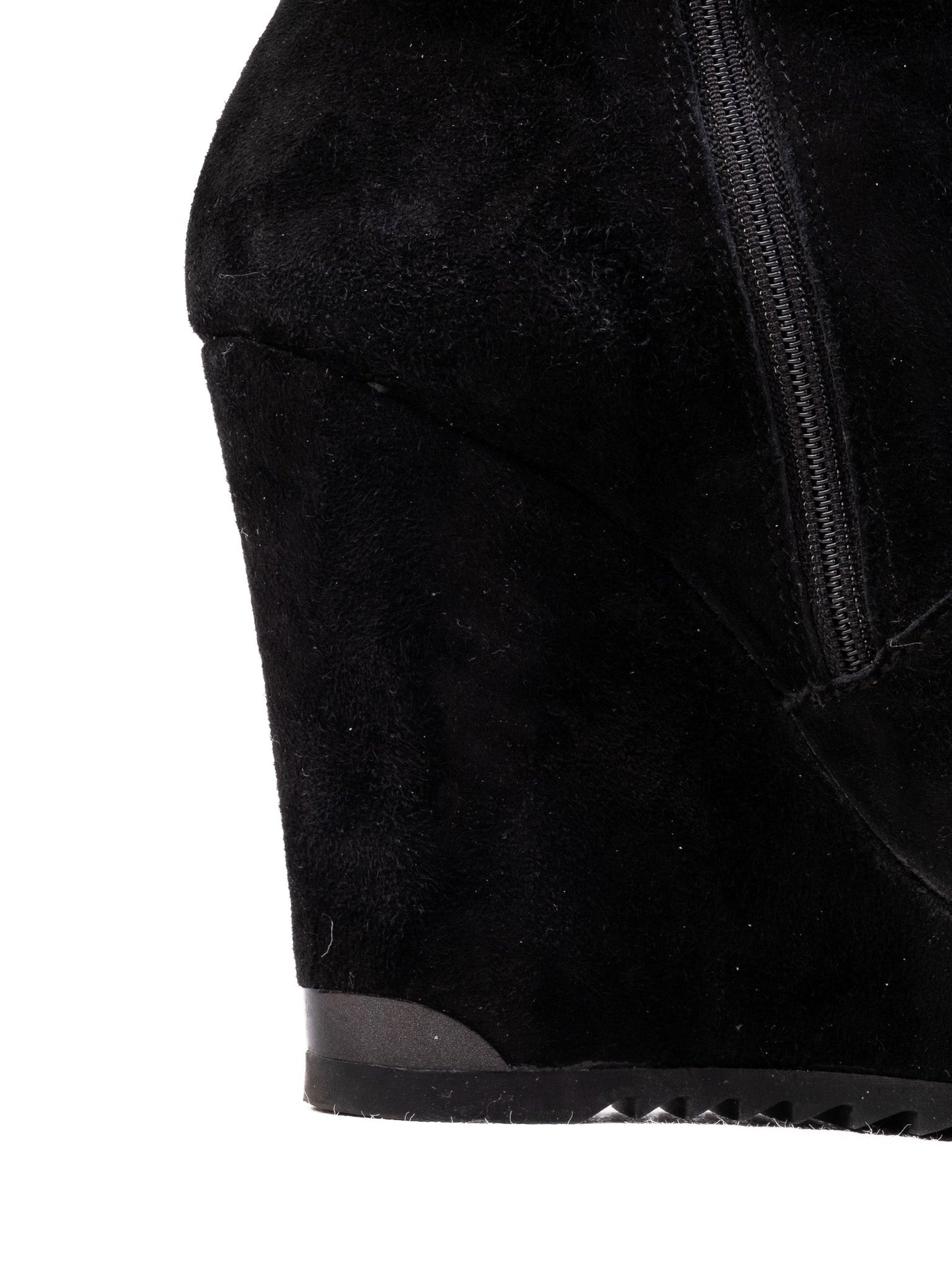 excellent gerardina di maggio black genuine suede wedge boots size 35
