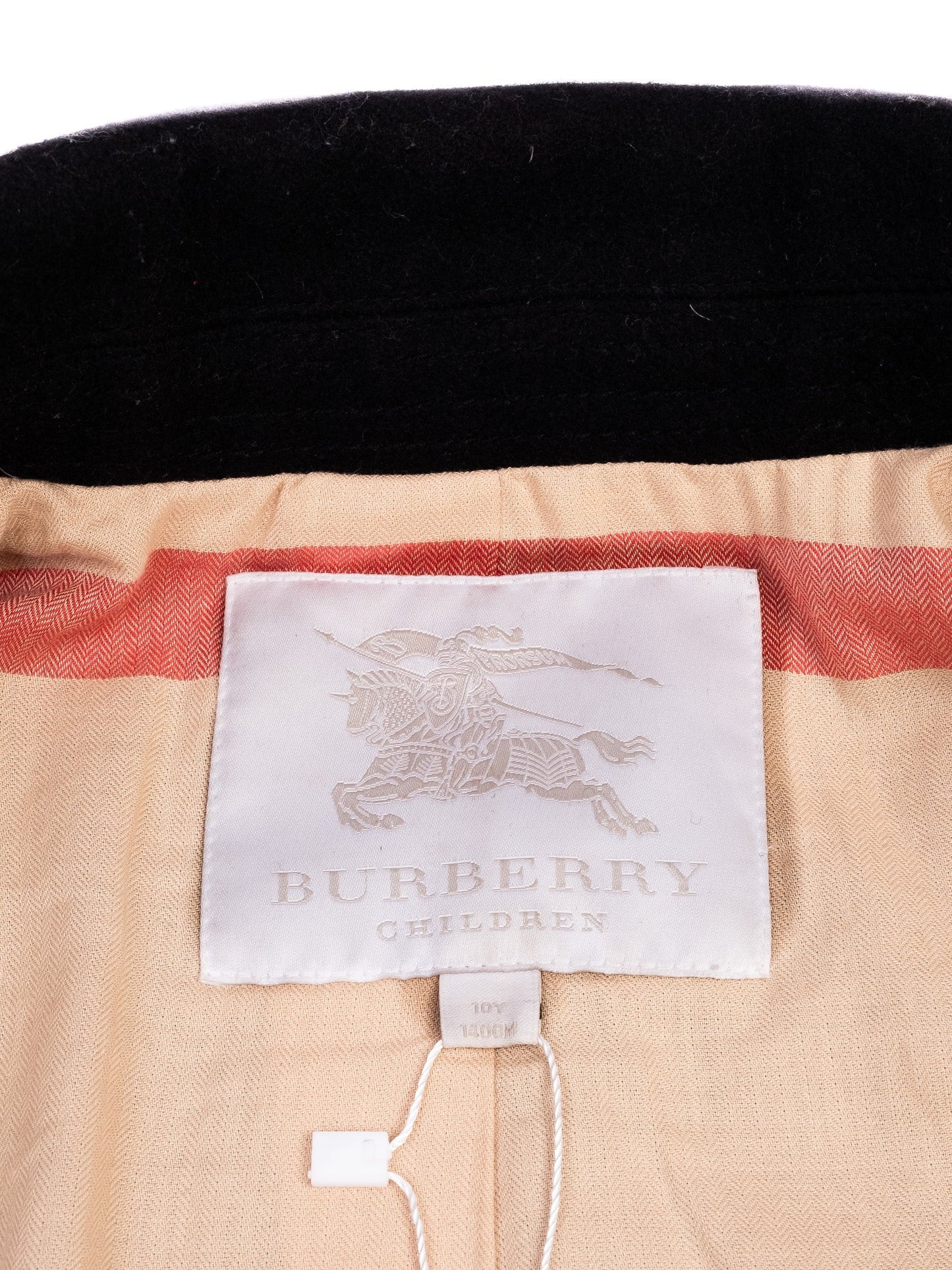 excellent burberry black wool peacoat for kids, size 10