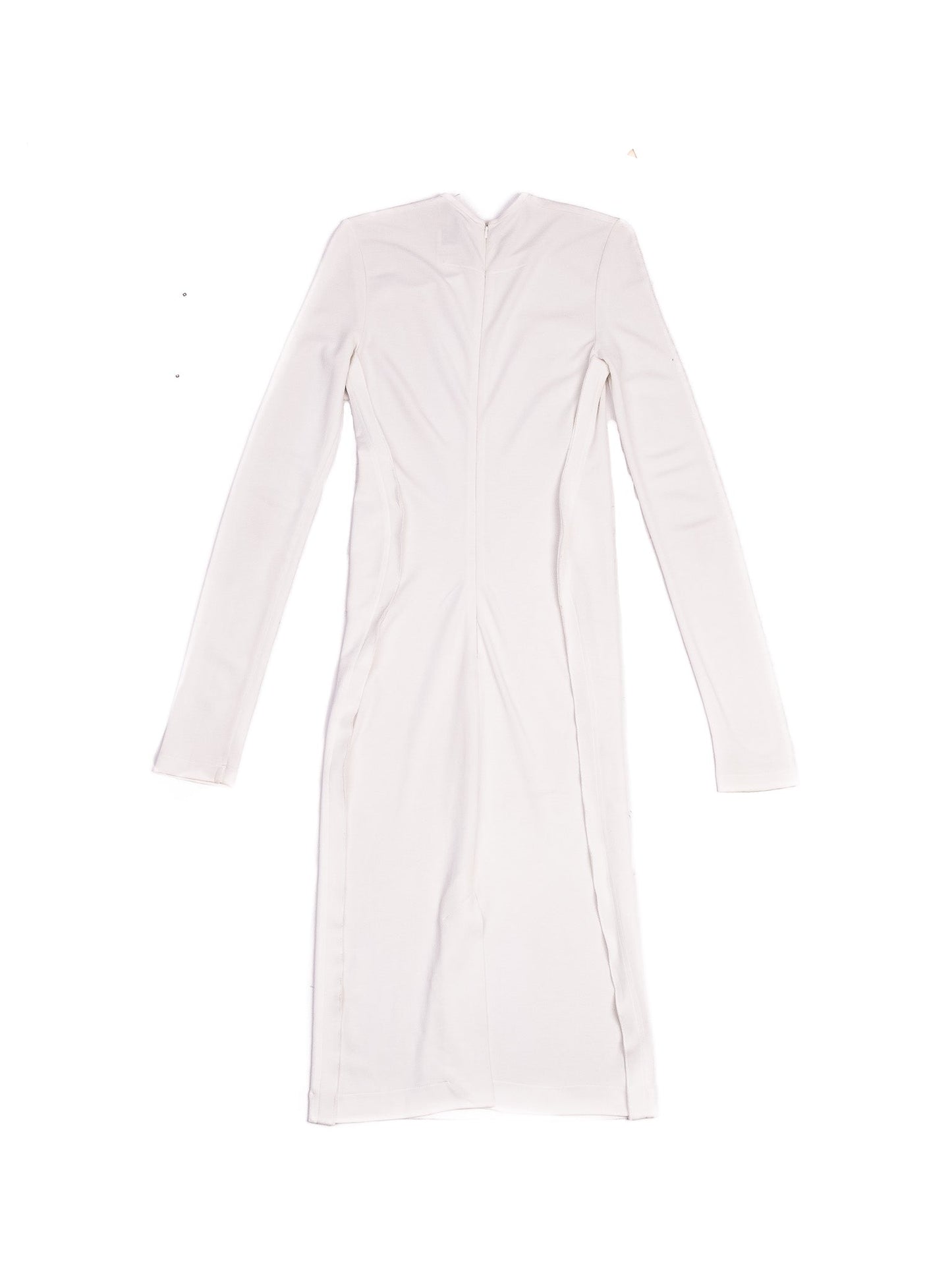 excellent givenchy white long-sleeved dress size s viscose