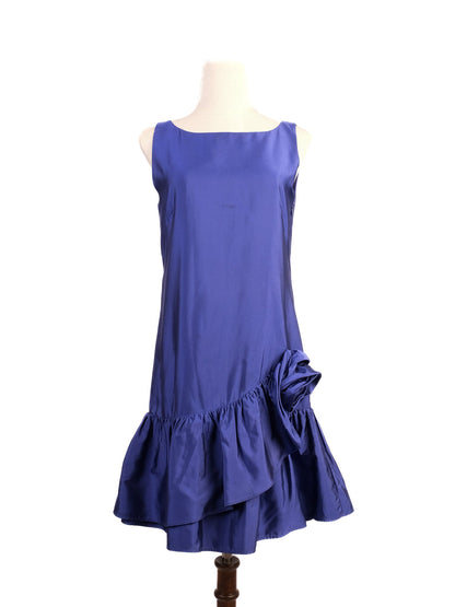 Excellent Moschino Purple Silk Sleeveless Dress with Ruffle Size N/A
