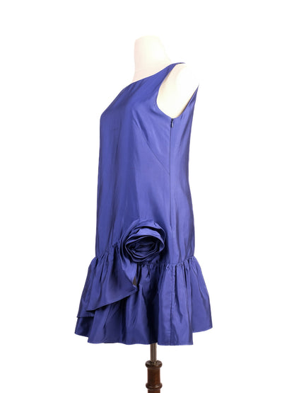 Excellent Moschino Purple Silk Sleeveless Dress with Ruffle Size N/A