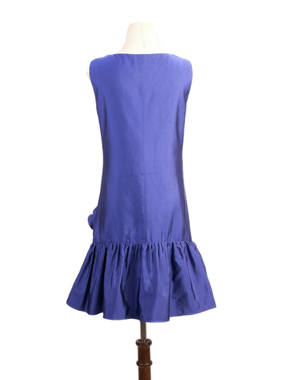 Excellent Moschino Purple Silk Sleeveless Dress with Ruffle Size N/A