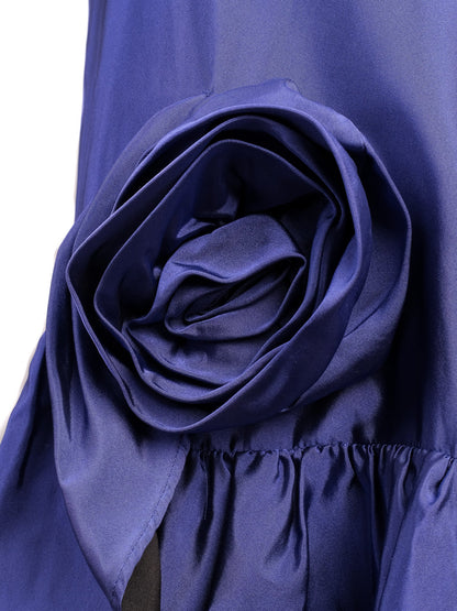 Excellent Moschino Purple Silk Sleeveless Dress with Ruffle Size N/A