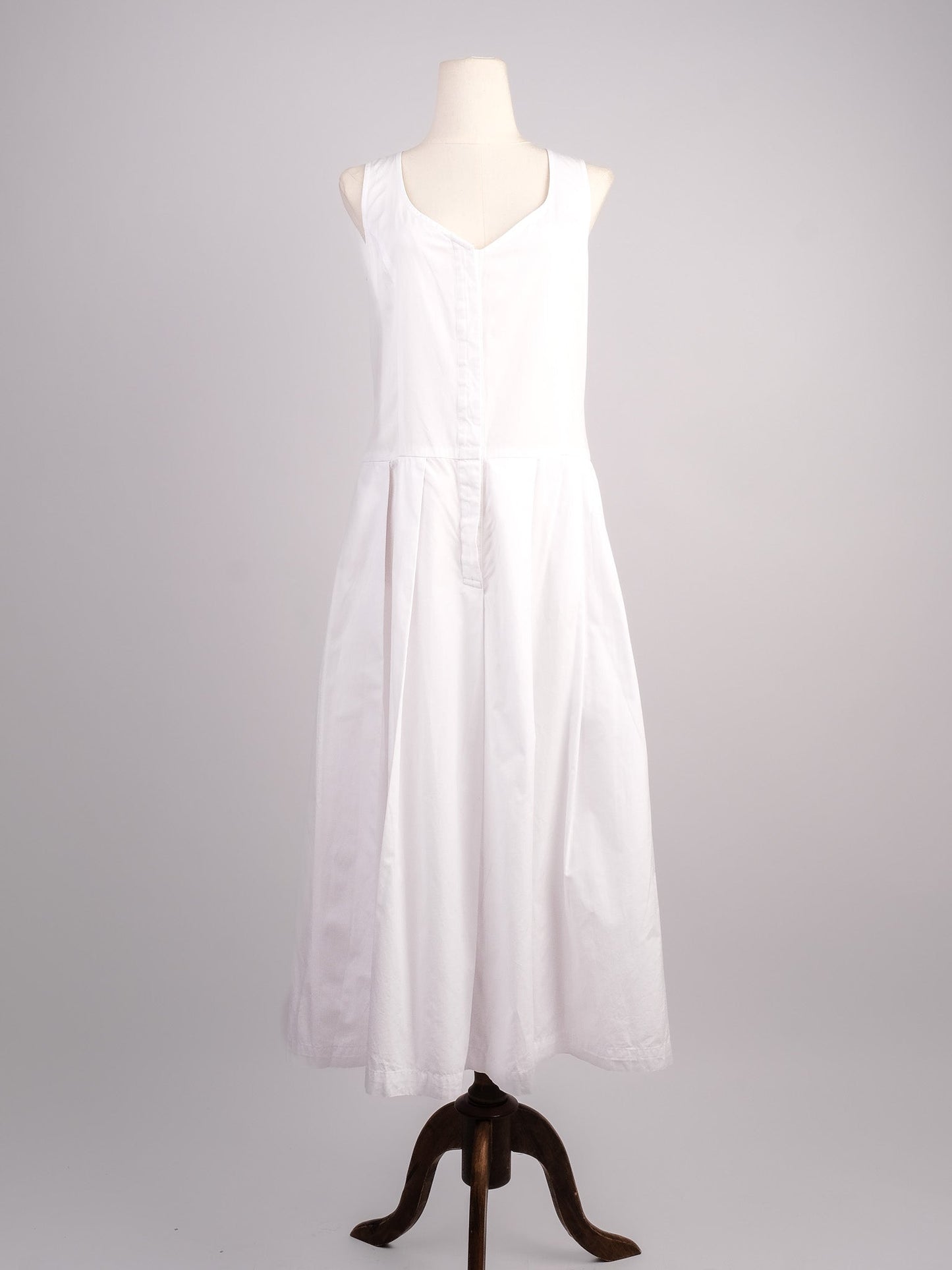 excellent comme des garcons white cotton sleeveless dress