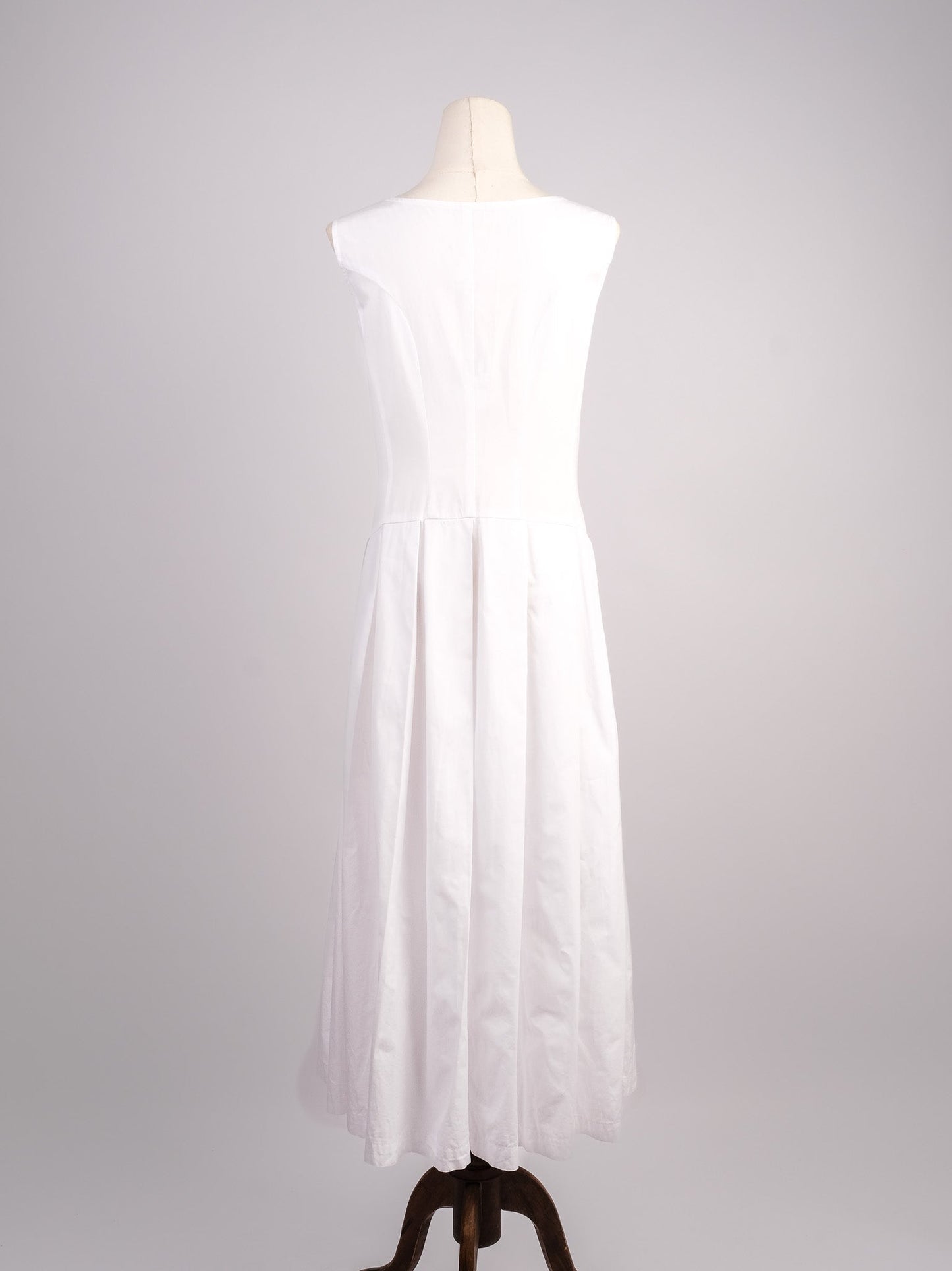 excellent comme des garcons white cotton sleeveless dress