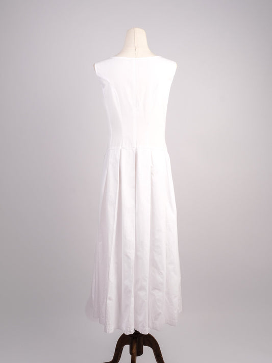 Excellent Comme des Garcons White Cotton Sleeveless Dress