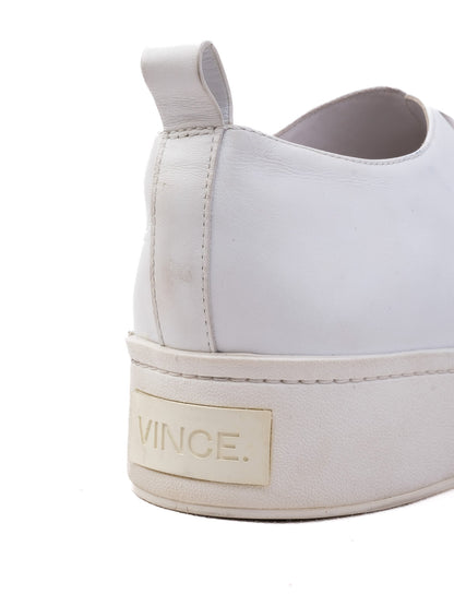 Excellent Vince White Leather Slip-On Sneakers Size 39 Women