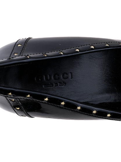 Excellent Gucci Black Patent Leather High-Heeled Shoe Size 37.5