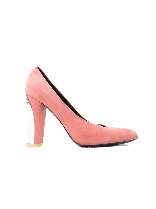 Excellent Marc Jacobs Pink Genuine Suede High Heel Shoes Size 38.5