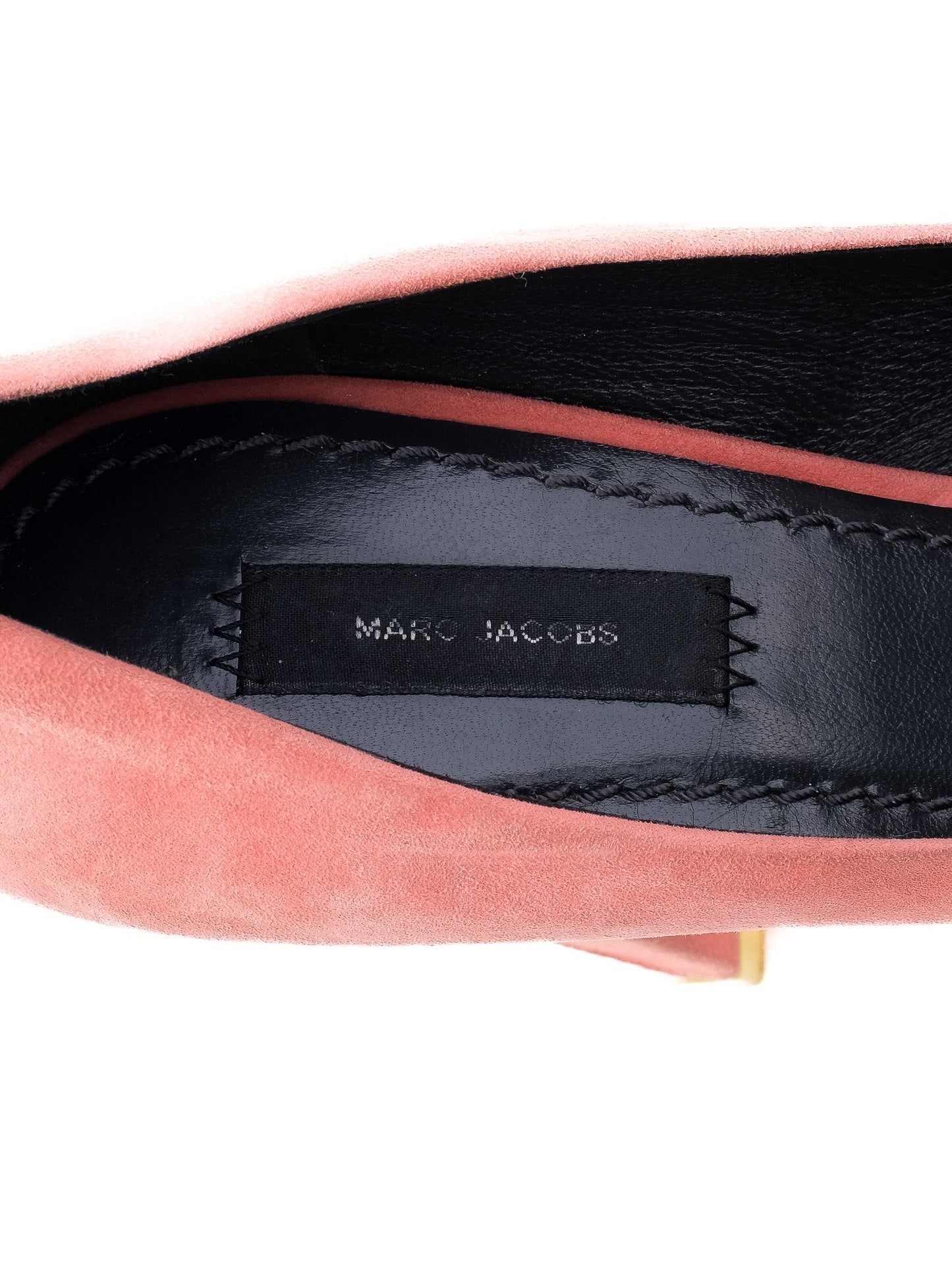 excellent marc jacobs pink genuine suede high heel shoes size 38.5