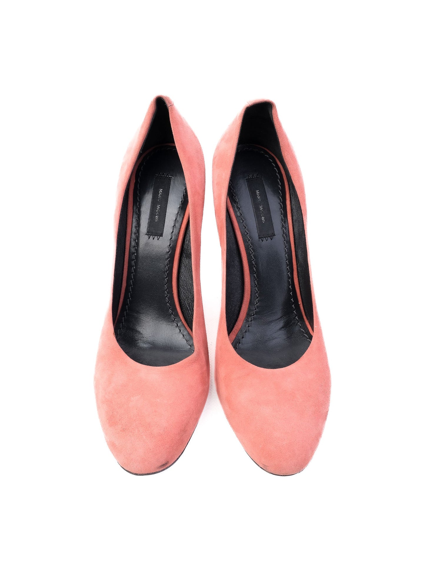 excellent marc jacobs pink genuine suede high heel shoes size 38.5