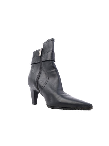 Excellent Giorgio Fabiani Black Leather Ankle Boots Size 36.5