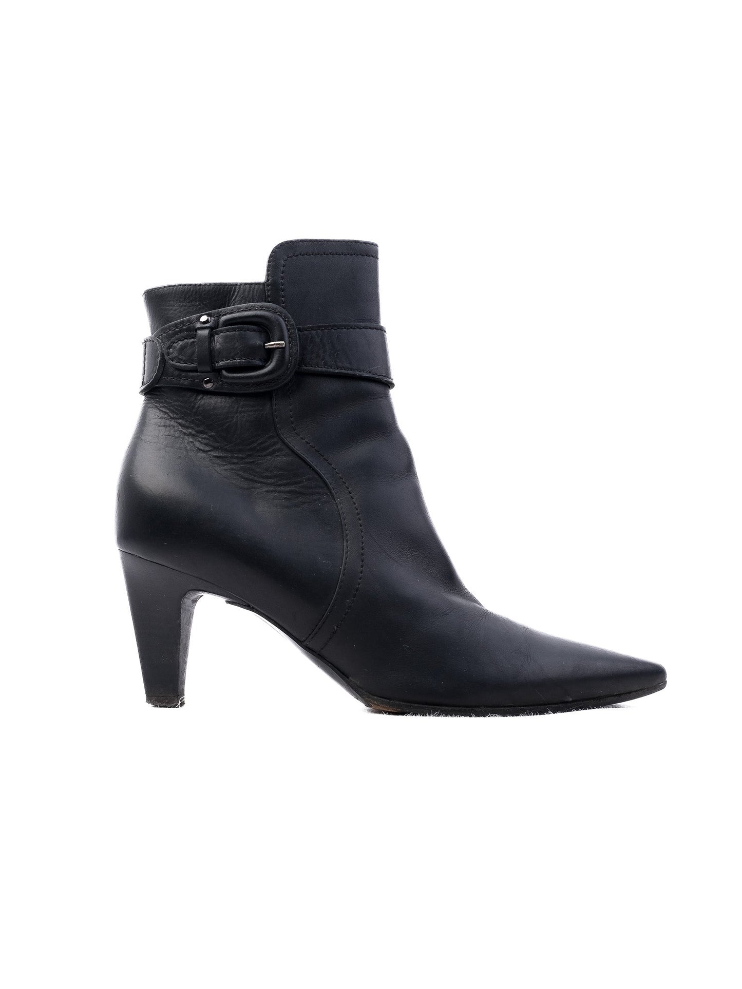 excellent giorgio fabiani black leather ankle boots size 36.5