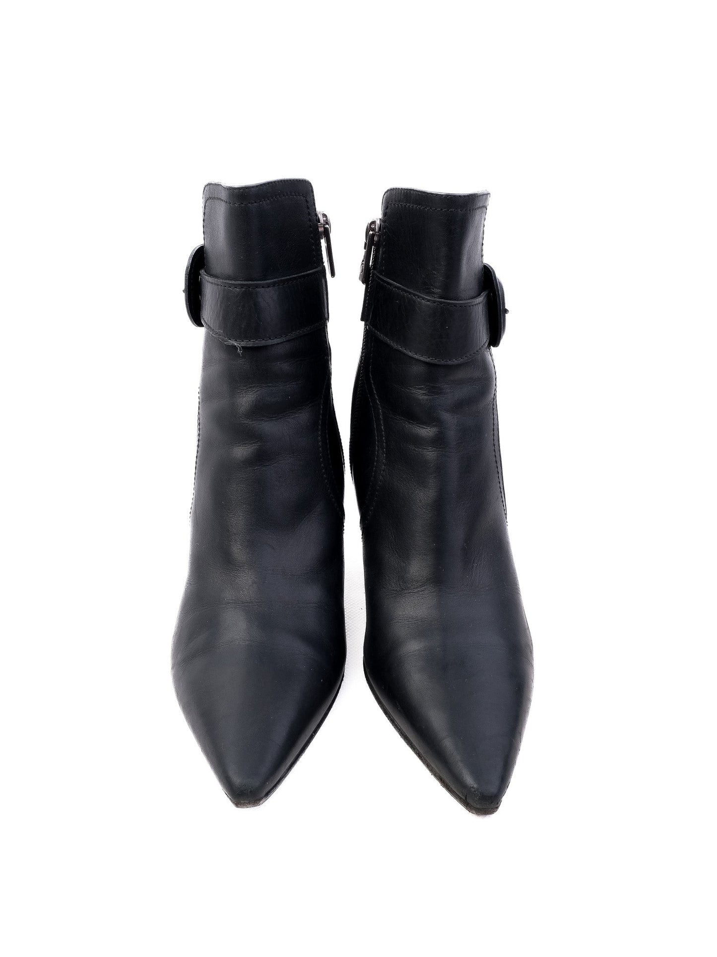 excellent giorgio fabiani black leather ankle boots size 36.5
